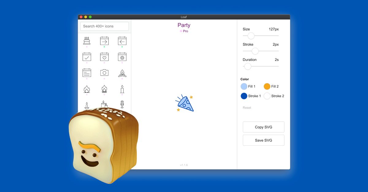 Download Loaf · Animated SVG icon library · SVG animations made easy