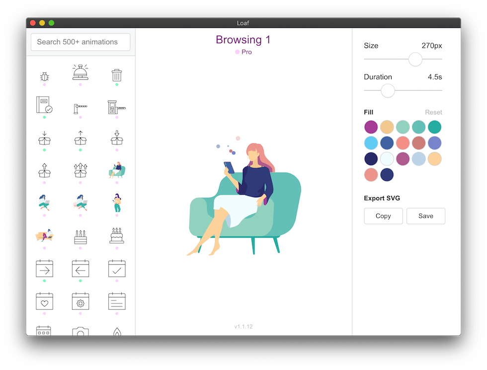 Loaf Animated Svg Icon Library