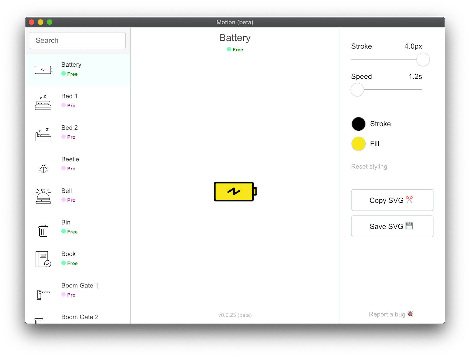 an image showing the Loaf SVG icon editor